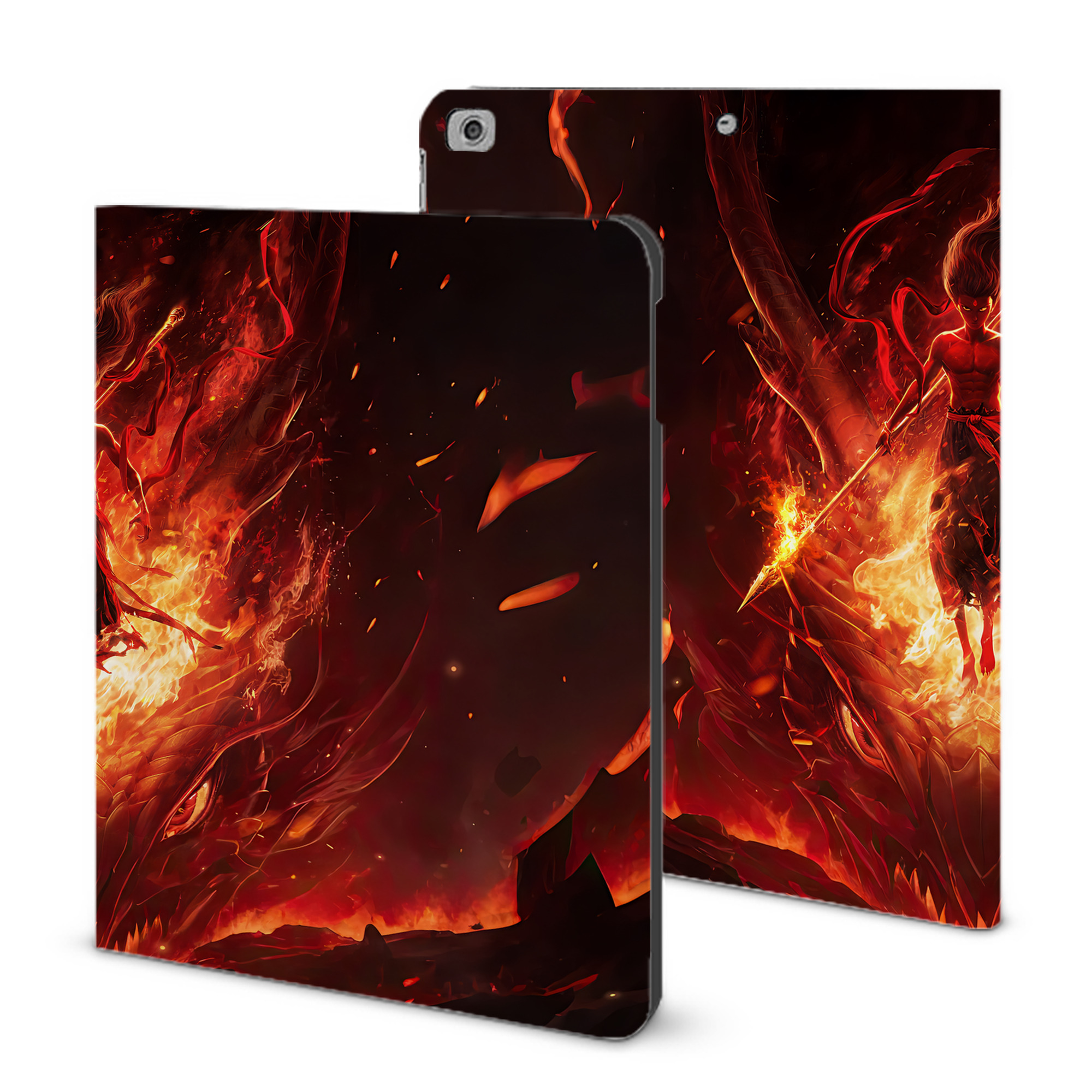 （画像用） Ne Zha 2 ナタ 魔童の大暴れ IPad ケース ブック型 PUレザー TPU 耐衝撃 軽量 薄型 ペン収納なし 全面保護 IPad 各モデル対応